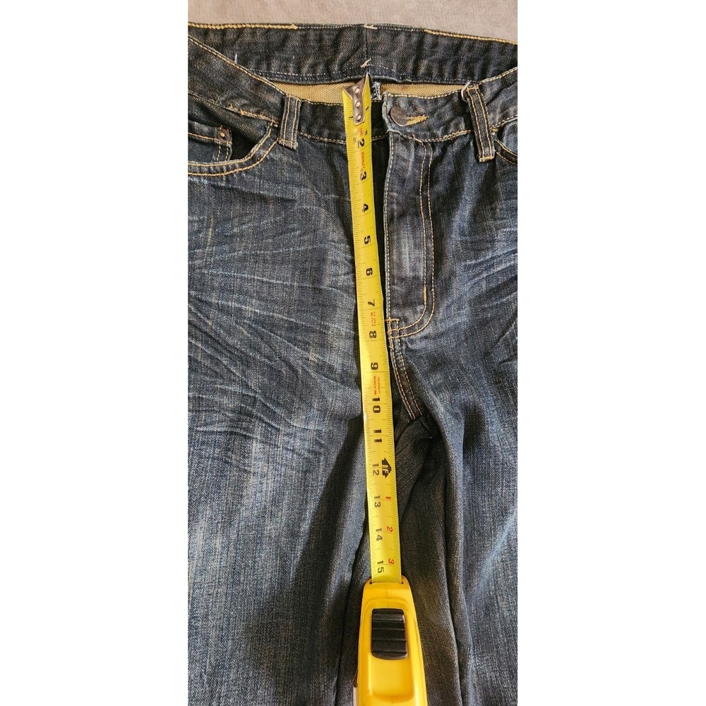 Kenneth Cole JEANS Men's 32‎ X30 Dark Wash Denim With Fading. Model Is 5.8"150 - Picture 4 of 11